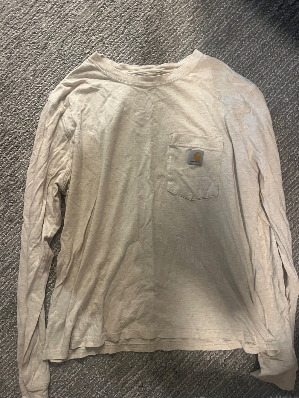 Carhartt Long Sleeve Pocket Tee in Light Tan